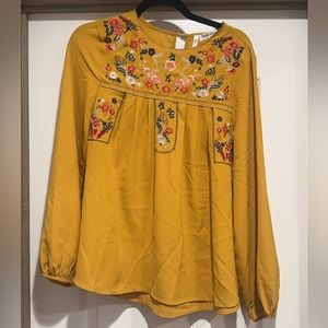Long Sleeve Embroidered Blouse